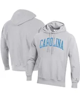 Men's Champion Heathered Gray North Carolina Tar Heels Team Arch Reverse Weave Pullover Hoodie