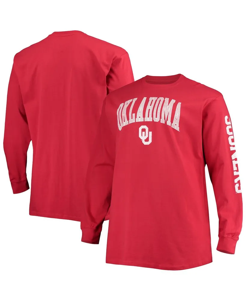 Men's Champion Crimson Oklahoma Sooners Big and Tall 2-Hit Long Sleeve T-shirt