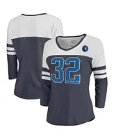 Women's Fanatics Karl-Anthony Towns Navy Minnesota Timberwolves Starstruck Name and Number Tri-Blend 3/4-Sleeve V-Neck T-shirt