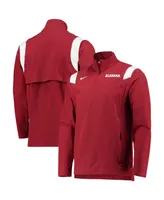 Men's Nike Crimson Alabama Crimson Tide 2021 Team Coach Quarter-Zip Jacket