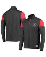 Men's Under Armour Heathered Charcoal Texas Tech Red Raiders Gameday Tri-Blend Quarter-Zip Jacket