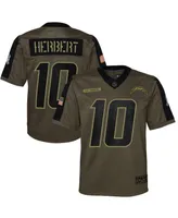 Big Boys Nike Justin Herbert Olive Los Angeles Chargers 2021 Salute To Service Game Jersey