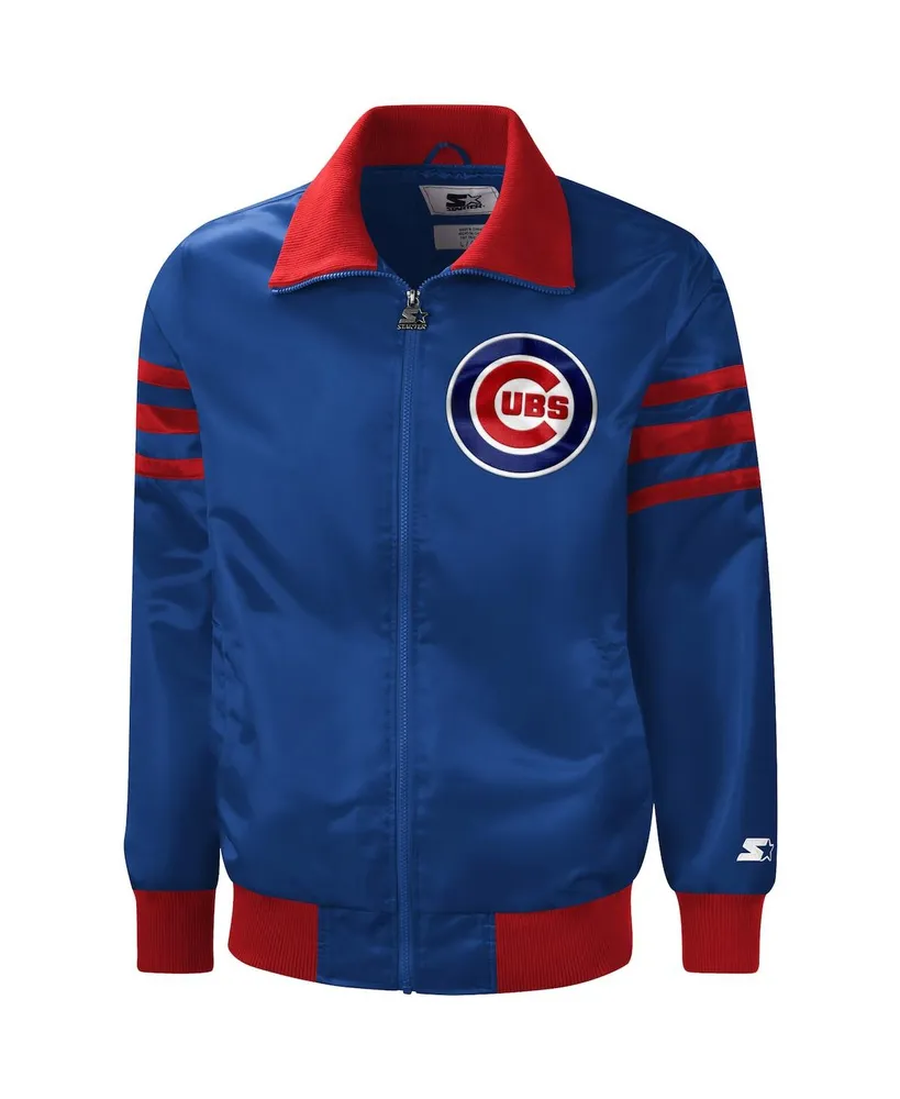 Men's Starter Royal Chicago Cubs The Captain Ii Full-Zip Varsity Jacket