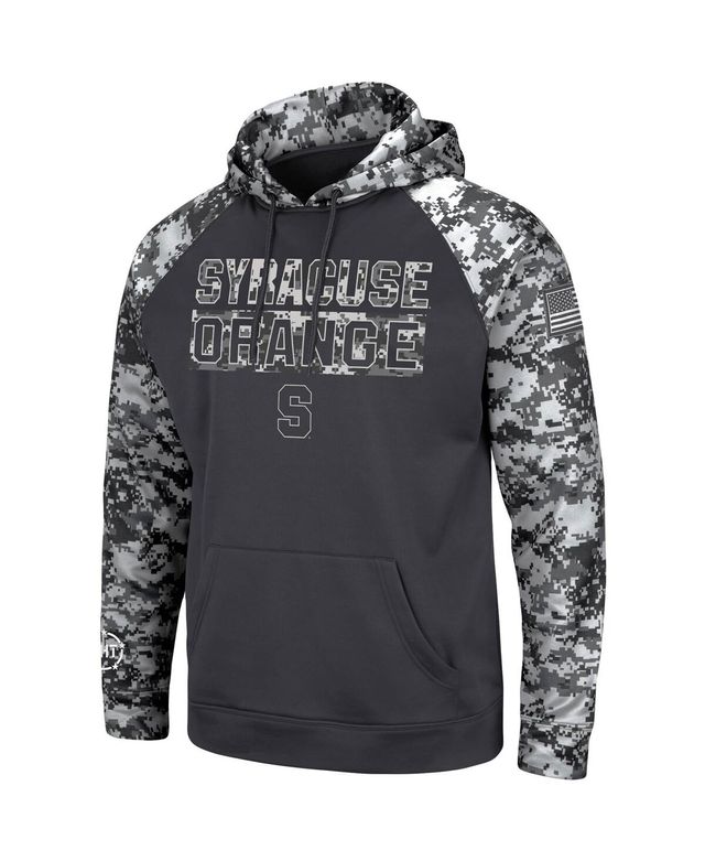 Men's Colosseum Charcoal Syracuse Orange Oht Military-Inspired Appreciation Digital Camo Pullover Hoodie