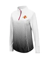 Women's Colosseum Black Iowa State Cyclones Magic Ombre Quarter-Zip Raglan Jacket