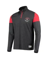 Men's Under Armour Heathered Charcoal Texas Tech Red Raiders Gameday Tri-Blend Quarter-Zip Jacket