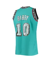 Men's Mitchell & Ness Mike Bibby Turquoise Vancouver Grizzlies 1998-99 Hardwood Classics 75th Anniversary Diamond Swingman Jersey