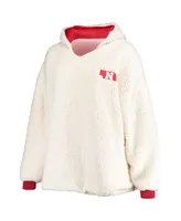 Foco Men's Scarlet and White Nebraska Huskers Sherpa Big Logo Gradient Reversible Hoodeez