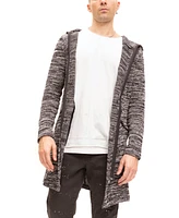 Ron Tomson Men's Modern Hooded Long Knit Sweater