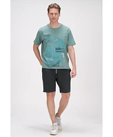 Ron Tomson Men's Modern Print Fitted Cali T-shirt