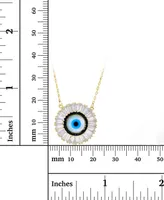 Cubic Zirconia & Enamel Evil Eye Pendant Necklace in 14k Gold-Plated Sterling Silver, 16" + 1" extender