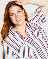 Tommy Hilfiger Plus Striped Camp Shirt