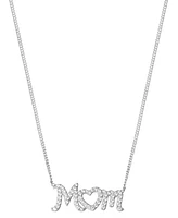 Giani Bernini Cubic Zirconia Mom Heart 18" Pendant Necklace in Sterling Silver, Created for Macy's