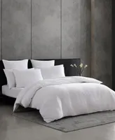 Vera Wang 3 Piece Solid Textured Pleats Duvet Cover Set