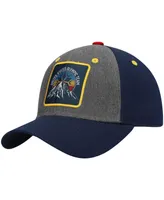 Big Boys Heathered Gray and Navy Team Usa Snow Peak Patch Precurved Snapback Hat