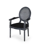 Judith French Country Wood and Cane Upholstered Dining Chair Set