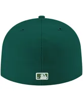 Men's New Era Green Los Angeles Dodgers Logo White 59FIFTY Fitted Hat