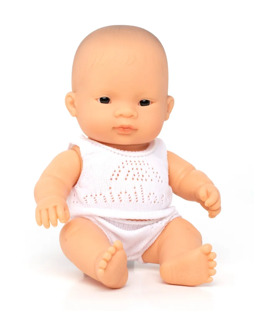 Miniland 8.75" Newborn Baby Doll Asian Girl Set, 3 Piece
