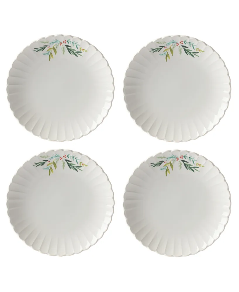 Lenox French Perle Berry Holiday Dinner Plates Set, Set of 4