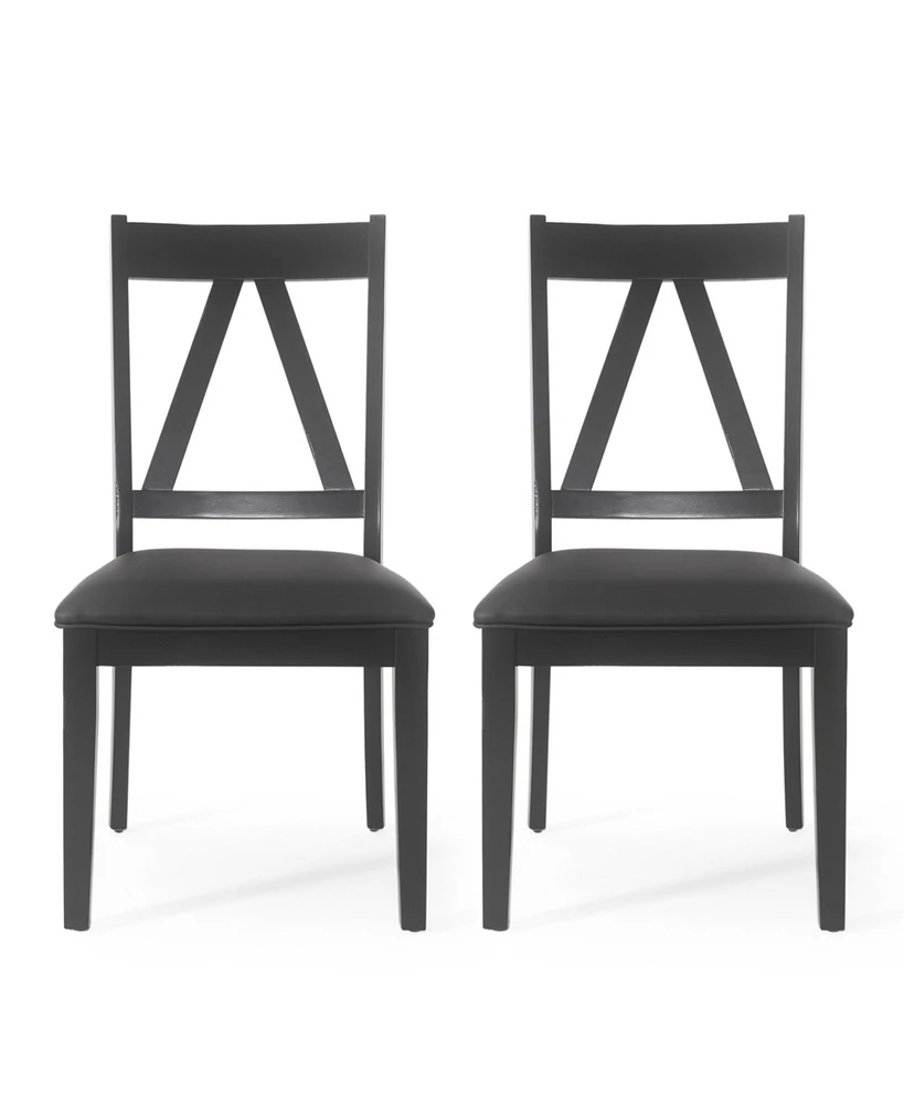 Fairgreens Farmhouse Upholstered Wood Dining Chairs Set