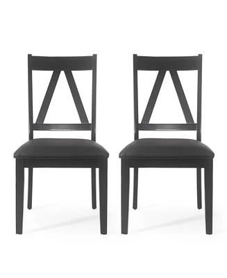 Fairgreens Farmhouse Upholstered Wood Dining Chairs Set