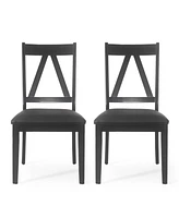 Fairgreens Farmhouse Upholstered Wood Dining Chairs Set