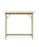 Gallia Modern Glam Handcrafted Marble Top Desk