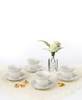 Lorren Home Trends Floral Tea and Coffee Set, 8 Piece