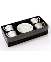 Lorren Home Trends Floral Tea and Coffee Set, 8 Piece