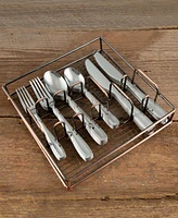 Cambridge Silversmiths Waylen Mirror 40-Piece Flatware with Rustic Buffet, Service for 8