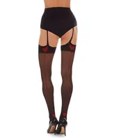 MeMoi Women's Heart Backseam Stockings