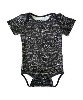Baby Boys and Girls Short-Sleeve Thank You Printed Bodysuit