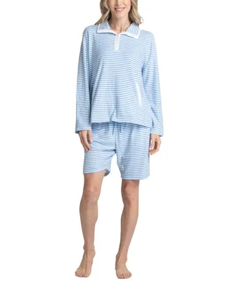 Hanes Women's 3-Pc. Tank, Long Sleeve T-Shirt & Bermuda Pajama Set
