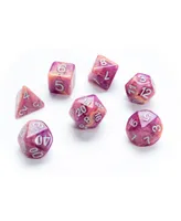 Aether Raspberry and Cream Dice Set, 8 Pieces