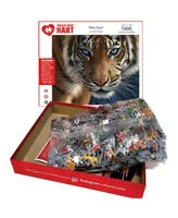 Hart Puzzles Blue Eyes Tiger 24" x 30" By Colin Bogle Set, 1000 Pieces