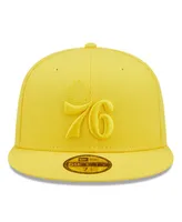 Men's New Era Yellow Philadelphia 76ers Color Pack 59FIFTY Fitted Hat