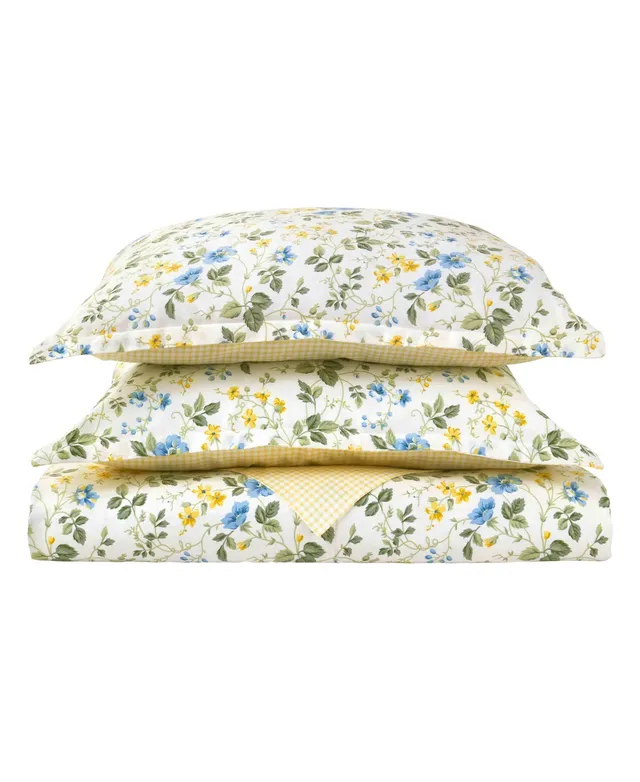 Laura Ashley Annalise Floral Cotton Reversible Piece Duvet Cover Set