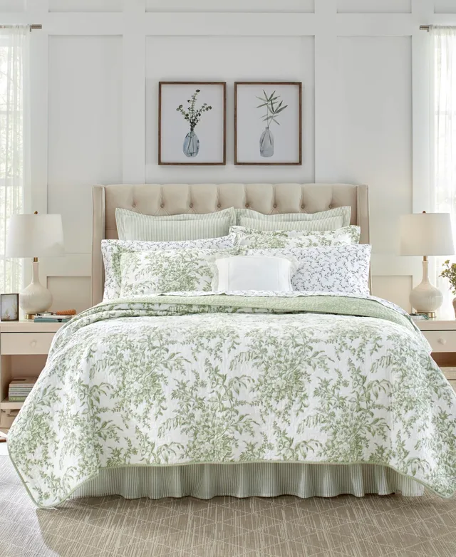 Laura Ashley Linley Cotton Reversible Piece Quilt Set