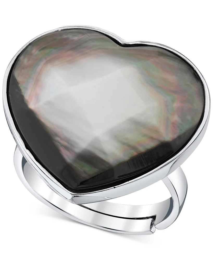 Mother-of-Pearl Heart Ring in Sterling Silver