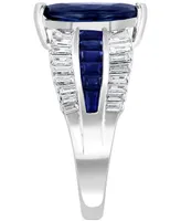 Effy Sapphire (2-3/8 ct. t.w.) & Diamond (1/2 ct. t.w.) Marquise Statement Ring in 14k White Gold