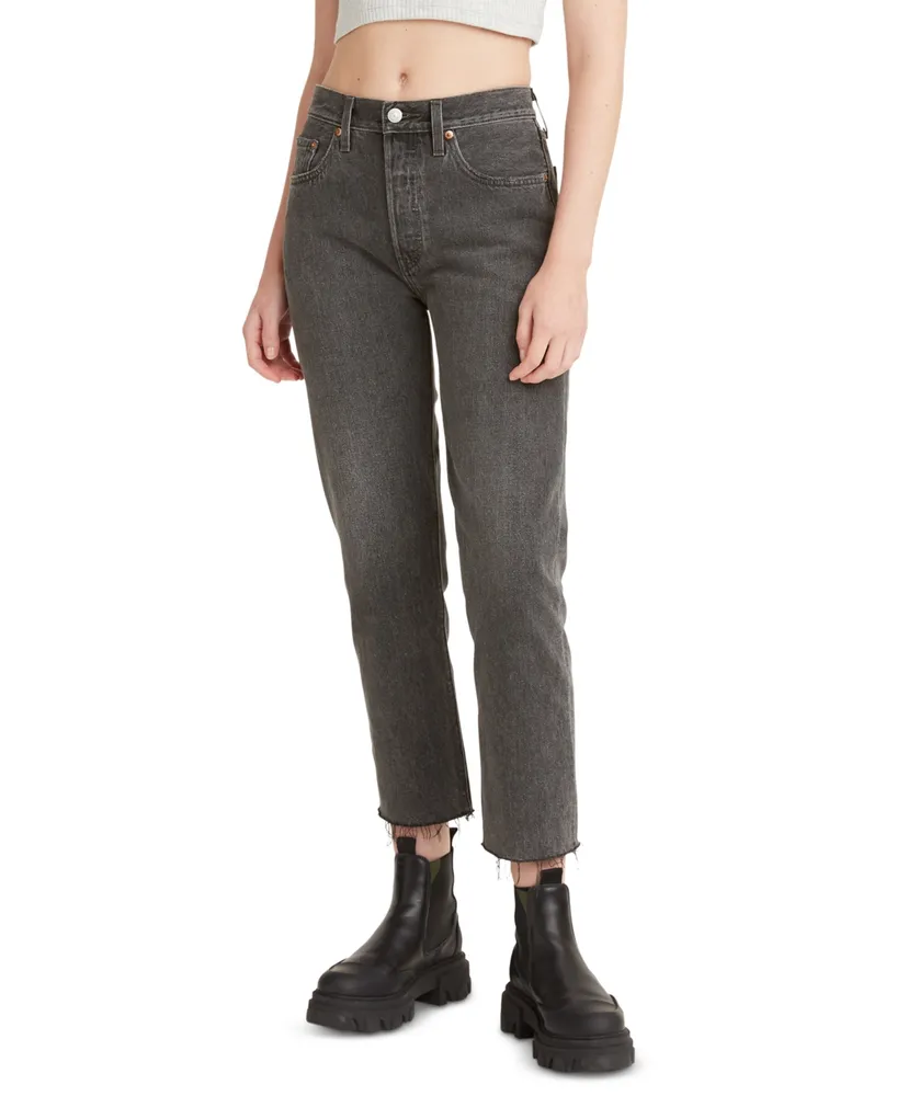 Levi's 501 Cropped Straight-Leg High Rise Jeans