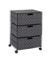 3 Drawer Woven with Wheels Home Office Organizer