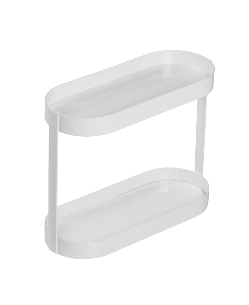 Honey Can Do Metal Bathroom Counter Organizer Shelf with 2 Tiers, White