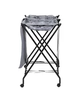 Honey Can Do Double Bounce Back Hamper Foldable Bag Laundry Sorter on Wheels with Lid