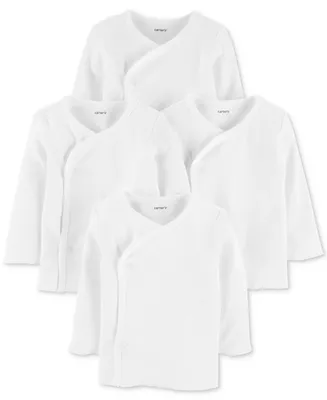 Carter's Baby Boys or Girls Side Snap Cotton T Shirts, Pack of 4