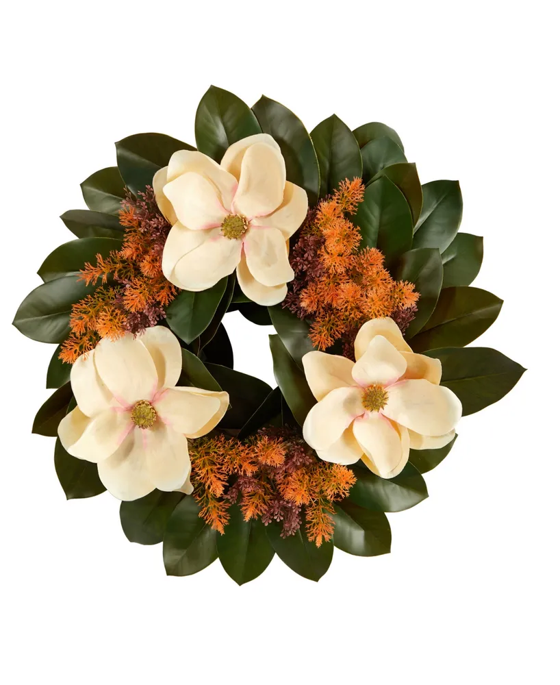 Magnolia Artificial Wreath, 24"