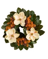 Magnolia Artificial Wreath, 24"