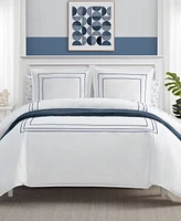 Nautica Alden White Embroidered -Piece Duvet Cover Set