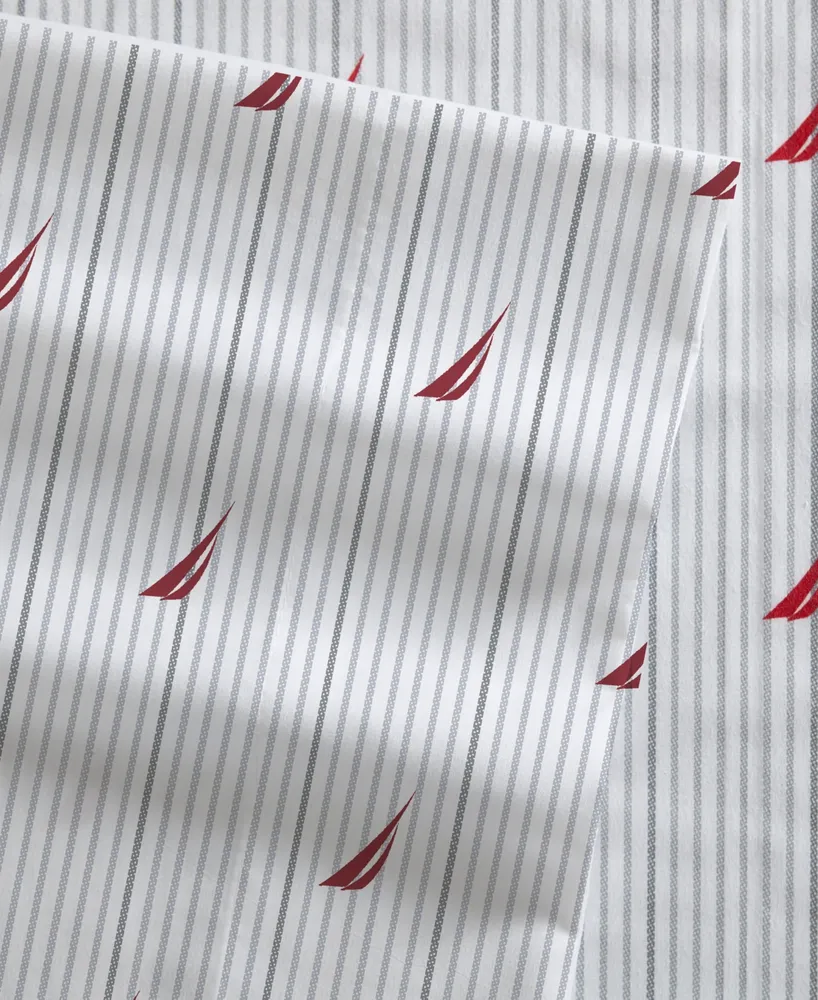Nautica Audley Stripe Cotton Percale -Piece Sheet Set