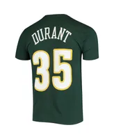 Men's Mitchell & Ness Kevin Durant Green Seattle SuperSonics Hardwood Classics Stitch Name and Number T-shirt